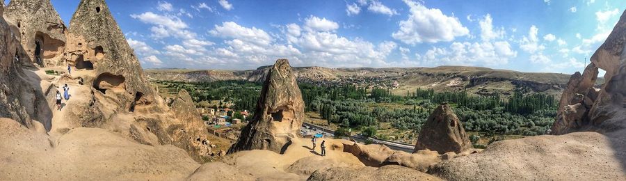 Panoramic view of mountains against sky