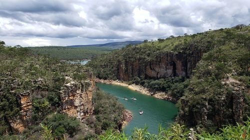 Scenic view of river against sky