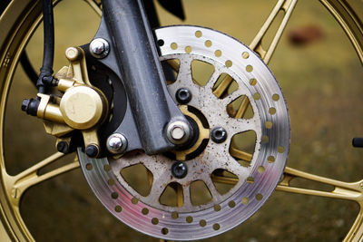 Close-up of bicycle wheel