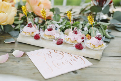 Table set for party in garden