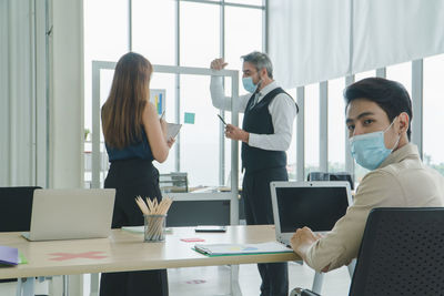 People working on table