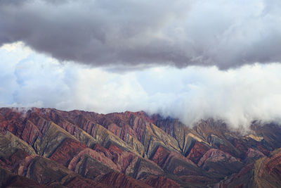 Scenic view of mountains against sky. touristic place, jujuy, argentina 