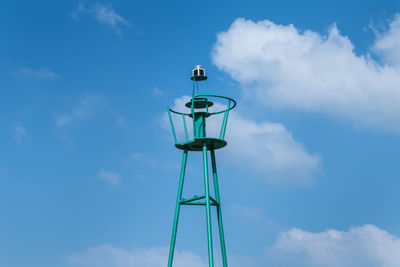 Low angle view of water tower against sky