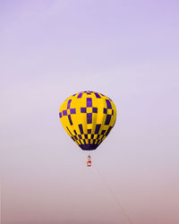 Hot air balloon flying in sky