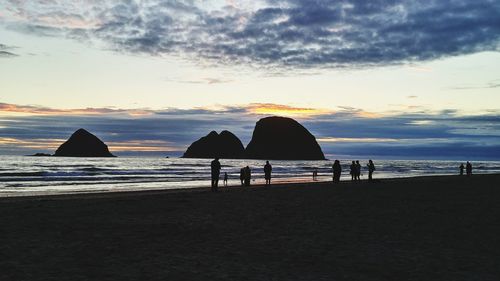 Silhouette of beach at sunset