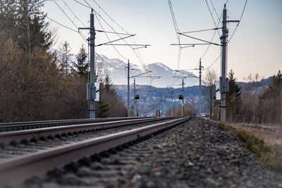 Railroad tracks against sky