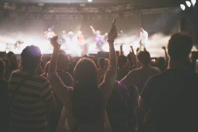 Cheerful crowd during music concert