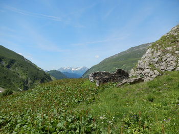 Scenic view of mountains against sky