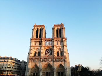 Low angle view of cathedral against clear sky