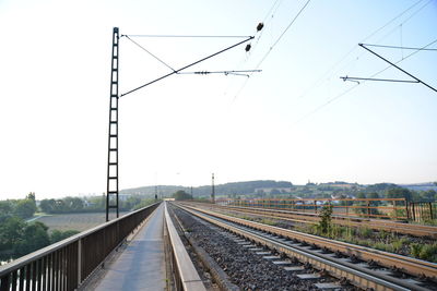 Railroad tracks against sky