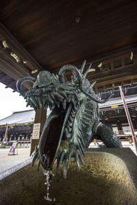 Statue of buddha outside building