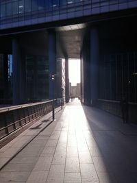 Empty walkway in city