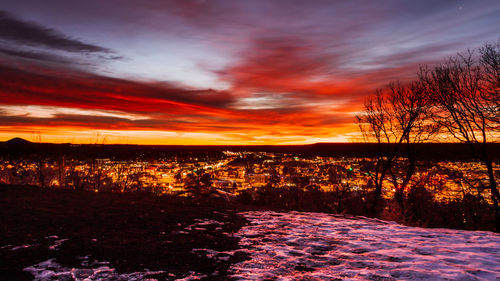 Scenic view of dramatic sky during sunset