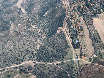 High angle view of cars on road