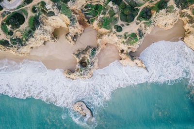 High angle view of sea shore