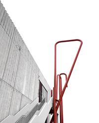 Low angle view of staircase against clear sky