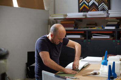 Man working on table