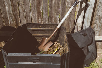 Man working in basket