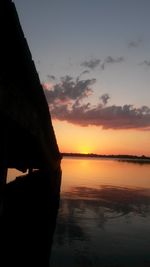 Scenic view of sea at sunset