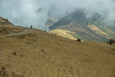 Scenic view of mountain range against sky