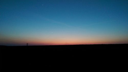 Scenic view of landscape against sky at sunset