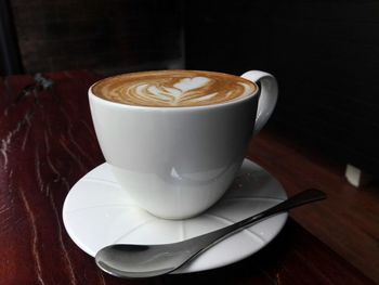 Coffee cup on table