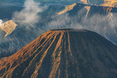 Scenic view of volcanic mountain