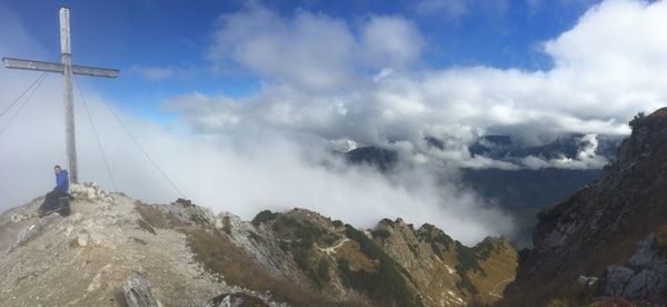Panoramic view of mountains against sky