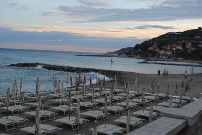 Panoramic view of beach against sky