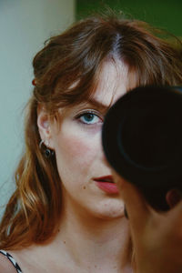 Close-up portrait of beautiful woman