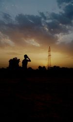 Silhouette of landscape at sunset