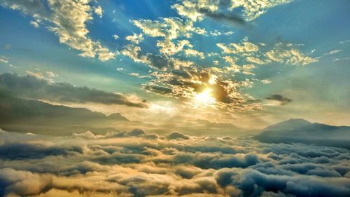 Low angle view of clouds in sky during sunset