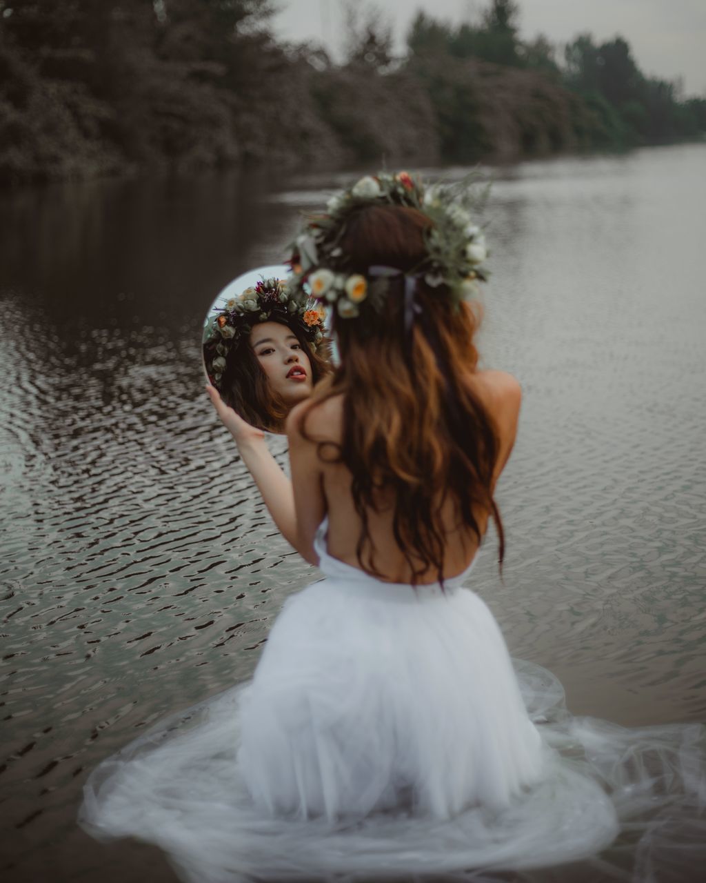 real people, celebration, young women, young adult, wedding dress, day, bride, lifestyles, one person, outdoors, water, people