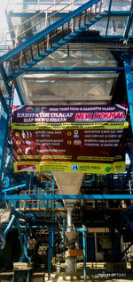 Low angle view of industry in factory