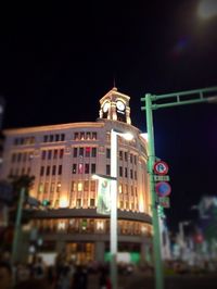 Illuminated street light at night