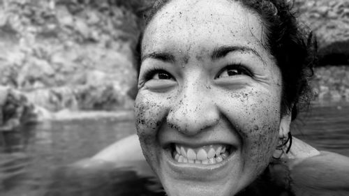 Close-up portrait of smiling boy