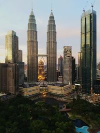 View of skyscrapers in city