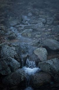 Close-up of rocks in water