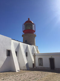 Lighthouse against clear blue sky