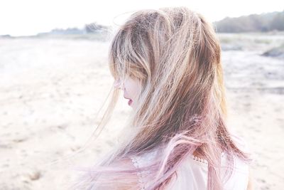 Close-up of woman on beach