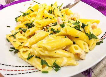 Close-up of pasta in plate