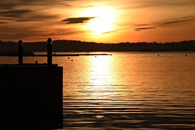 Scenic view of sea during sunset