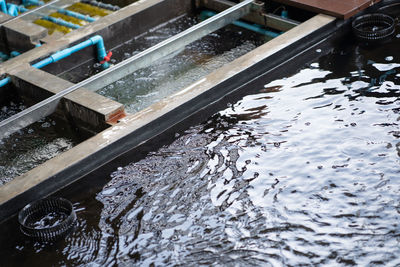 High angle view of water fountain