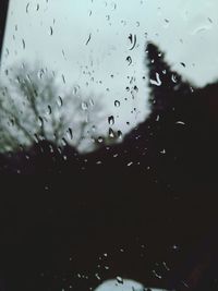 Full frame shot of raindrops on glass window