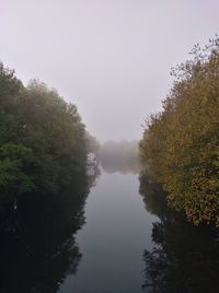 Scenic view of lake against sky during autumn