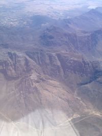 High angle view of dramatic landscape