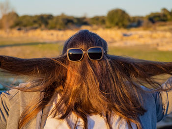 Portrait of man wearing sunglasses