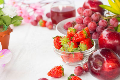 Close-up of fruits on table