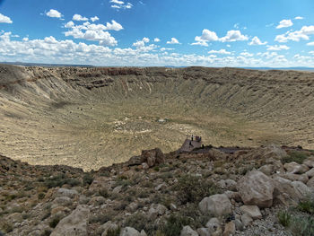 High angle view of landscape at desert