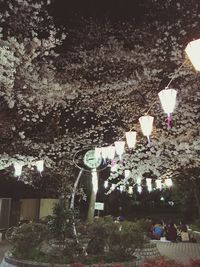 Illuminated street light at night